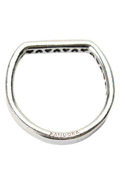 Pandora Womens 925 Silver Cubic Zirconia Sparking Stacking Bar Sz 6