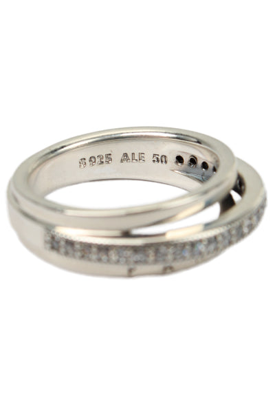 Pandora Womens 925 Silver Cubic Zirconia Triple Band Pave Ring Sz 5