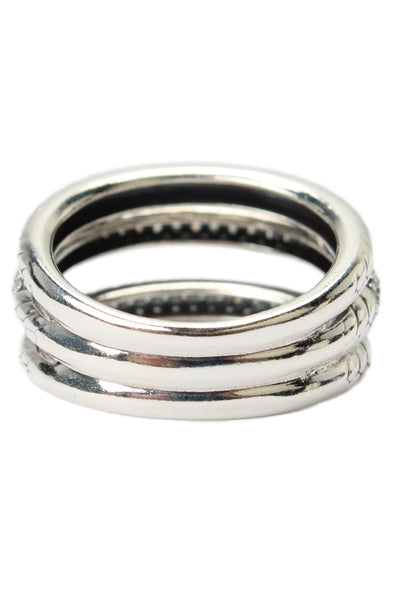 Pandora Womens 925 Silver Cubic Zirconia Triple Band Pave Snake Ring Sz 6 NWOT