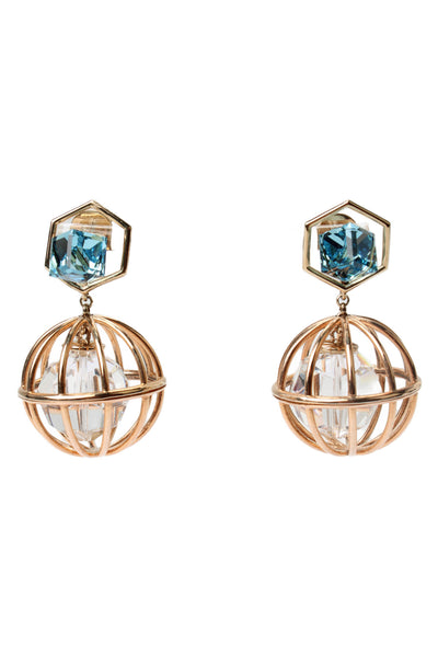 Swarovski x Mary Katranzou Womens Gold Tone Crystal Nostalgia Drop Earrings