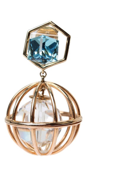 Swarovski x Mary Katranzou Womens Gold Tone Crystal Nostalgia Drop Earrings