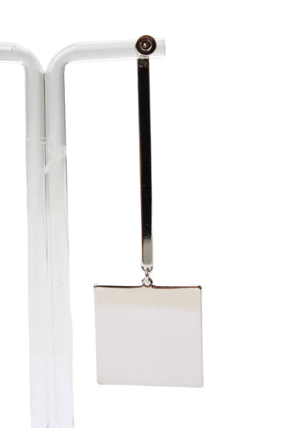 Jenny Bird Womens Silver Tone Long Square Drop Earrings