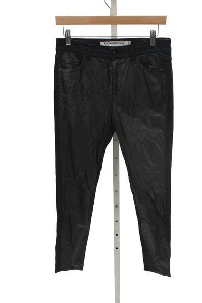 McQ Women Skinny Black Jeans Cotton Mid Rise Inseam 29 Size 27