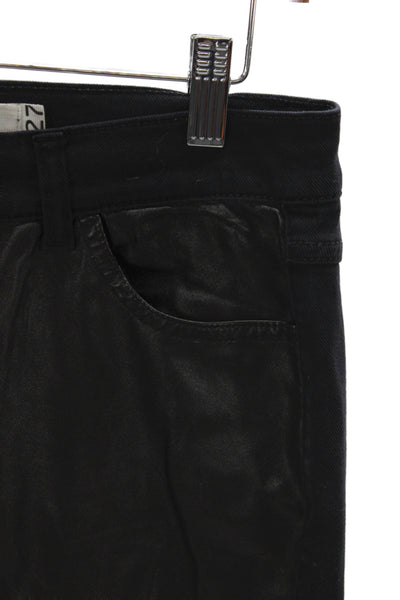 McQ Women Skinny Black Jeans Cotton Mid Rise Inseam 29 Size 27