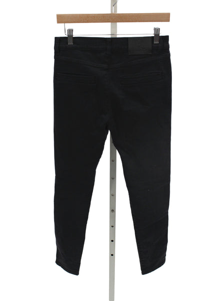 McQ Women Skinny Black Jeans Cotton Mid Rise Inseam 29 Size 27