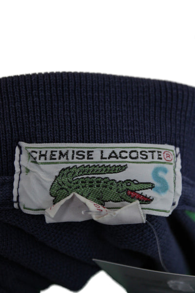 Lacoste Mens Striped Polo Collared Short Sleeve Cotton Blue Size S
