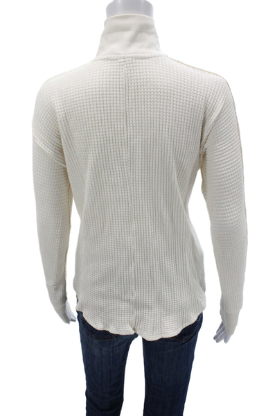 Hatch Womens Ivory Henley Tunic Button Up Long Sleeve Cotton Size 1