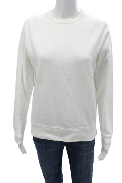 Everlane Women White Cotton Crew Neck Sweatshirt Petite Size XS