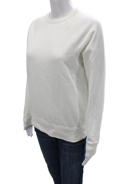 Everlane Women White Cotton Crew Neck Sweatshirt Petite Size XS