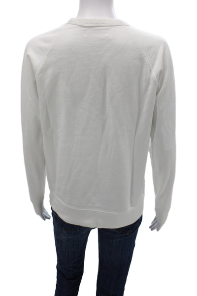 Everlane Women White Cotton Crew Neck Sweatshirt Petite Size XS