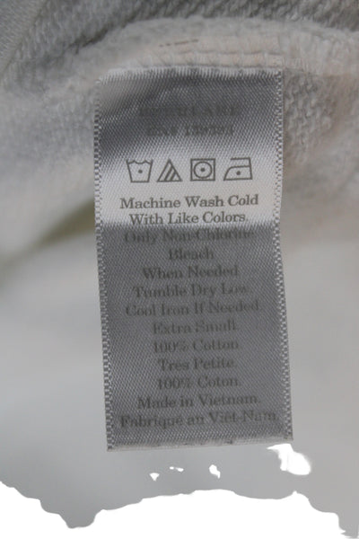 Everlane Women White Cotton Crew Neck Sweatshirt Petite Size XS