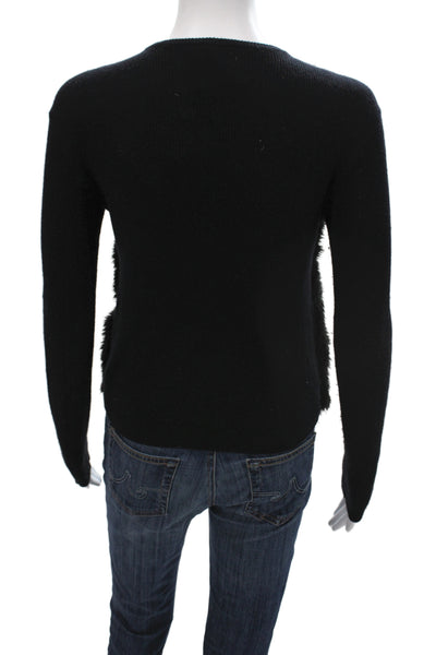 Woolly Minded Womens Cardigan Black Long Sleeve Round Neck 70% Wool Size XS