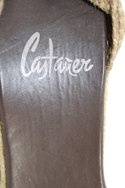 Castaner Womens Suede Open Toe Espadrille Wedges Sandals Brown Size 39 9