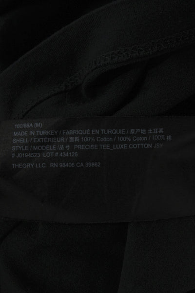 Theory Mens Basic Crew Neck Black Cotton T-Shirt Size M