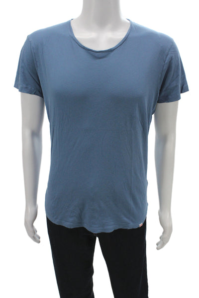 Orlebar Brown Mens Basic Blue Cotton T-Shirt Size M