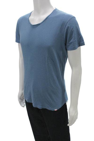Orlebar Brown Mens Basic Blue Cotton T-Shirt Size M