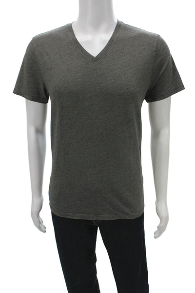 AG Mens Basic V-Neck Short Sleeve T-Shirt Gray Size M