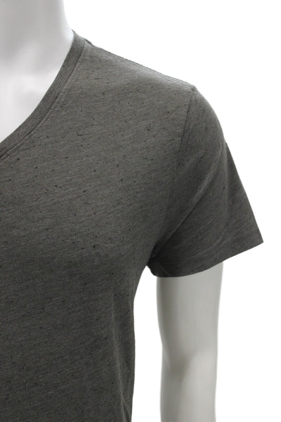 AG Mens Basic V-Neck Short Sleeve T-Shirt Gray Size M