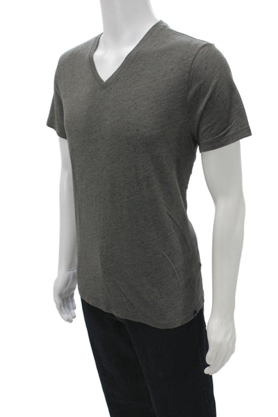 AG Mens Basic V-Neck Short Sleeve T-Shirt Gray Size M