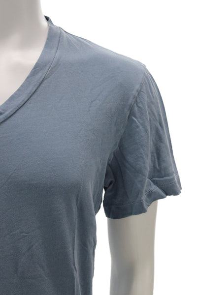 Standard James Perse Mens Basic V-Neck Blue 100% Combed Cotton T-Shirt Size 2