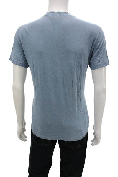 Standard James Perse Mens Basic V-Neck Blue 100% Combed Cotton T-Shirt Size 2