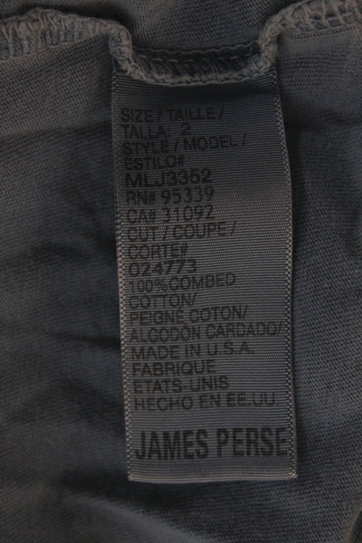 Standard James Perse Mens Basic V-Neck Blue 100% Combed Cotton T-Shirt Size 2