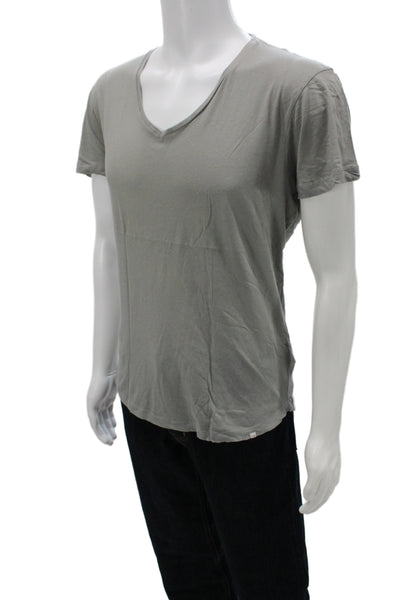Orlebar Brown Mens Basic V Neck Gray Cotton Short Sleeve T-Shirt Size L