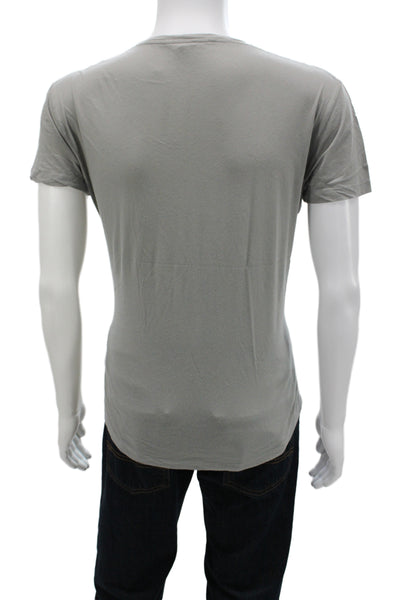 Orlebar Brown Mens Basic V Neck Gray Cotton Short Sleeve T-Shirt Size L