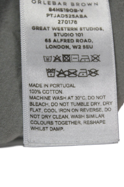Orlebar Brown Mens Basic V Neck Gray Cotton Short Sleeve T-Shirt Size L