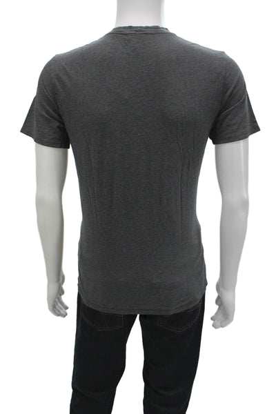 Vince Mens Basic V-Neck Gray Pima Cotton Short Sleeve T-Shirt Size M