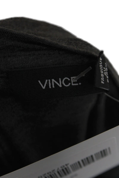 Vince Mens Basic V-Neck Gray Pima Cotton Short Sleeve T-Shirt Size M