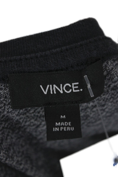 Vince Mens Basic Gray Colorblock Crewneck Long Sleeve Cotton T-Shirt Size M
