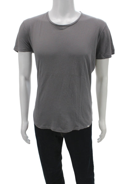 Orlebar Brown Mens Basic Gray Cotton T-Shirt Size L