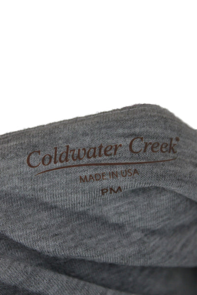 Coldwater Creek Women Jersey T-Shirt Multicolor Geometric 3/4 Sleeve Size PM