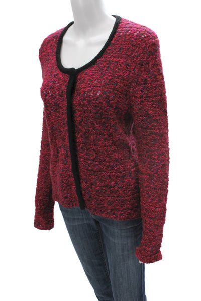 Designer Womens Cardigan Multicolor Scoop Neck Long Sleeve Size M