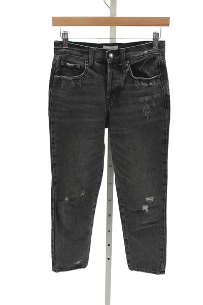 Pistola Women Straight Black Mid Rise Distressed Jeans Size 25