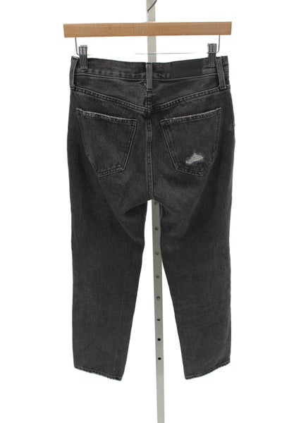 Pistola Women Straight Black Mid Rise Distressed Jeans Size 25