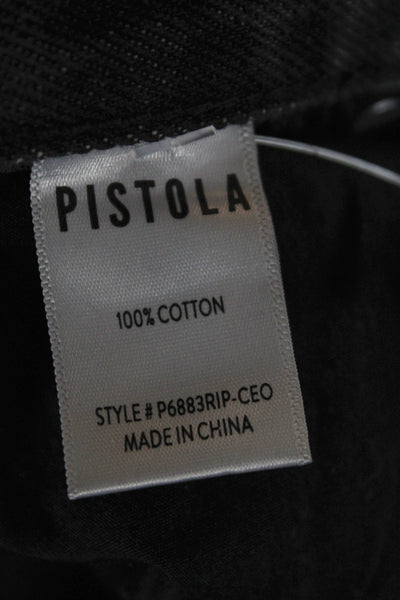 Pistola Women Straight Black Mid Rise Distressed Jeans Size 25