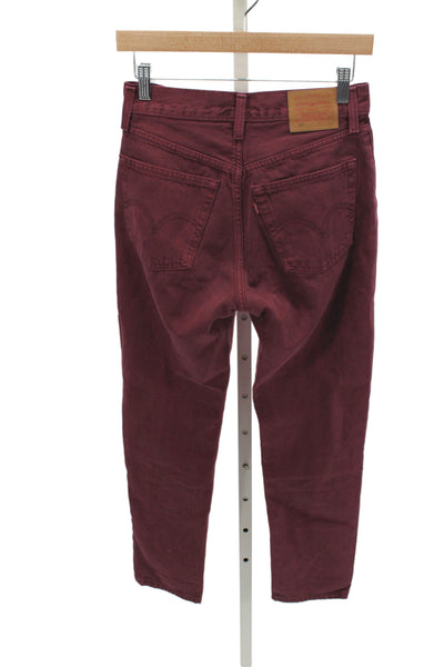 Levis Womens Straight High Waist Jeans Red Size 25
