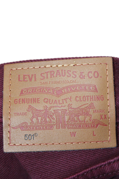 Levis Womens Straight High Waist Jeans Red Size 25