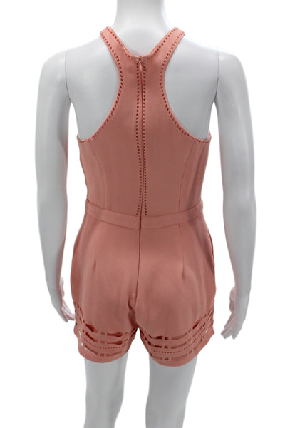 Greylin Anthropologie Women Pink Halter Sleeveless Romper Polyester Size S