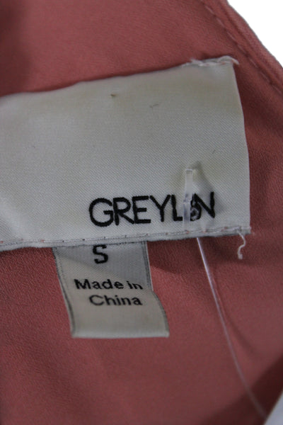 Greylin Anthropologie Women Pink Halter Sleeveless Romper Polyester Size S