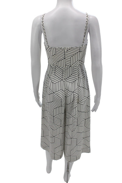 Keepsake Womens Tank Jumpsuit Black Square Neck Sleeveless Zip Size S