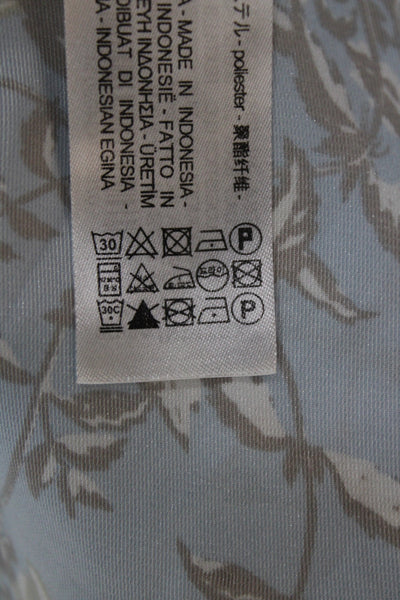 Zara Womens Shirt Dress Blue Floral Collared Long Sleeve Long Size XS
