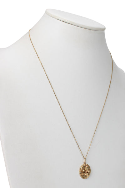 Mejuri Womens 18K Gold Vermeil Terra Coin Pendant Necklace 22" 7.2g