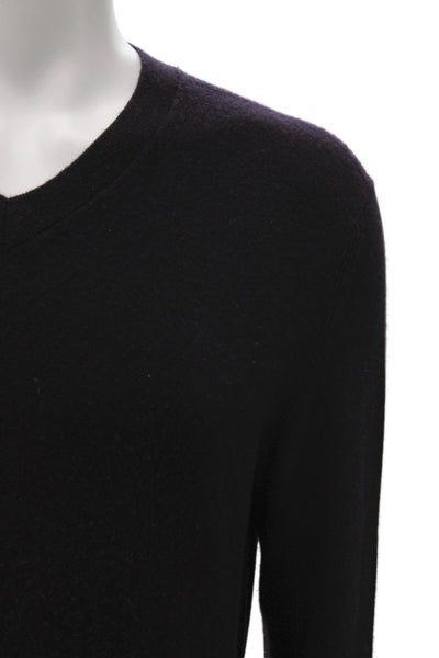 Theory Mens Purple 100% Cashmere V Neck Pullover Sweater Size M