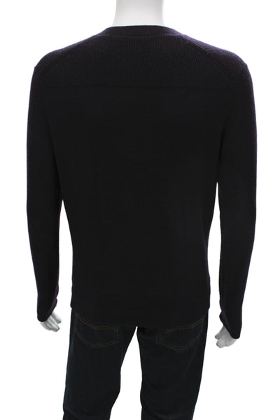 Theory Mens Purple 100% Cashmere V Neck Pullover Sweater Size M