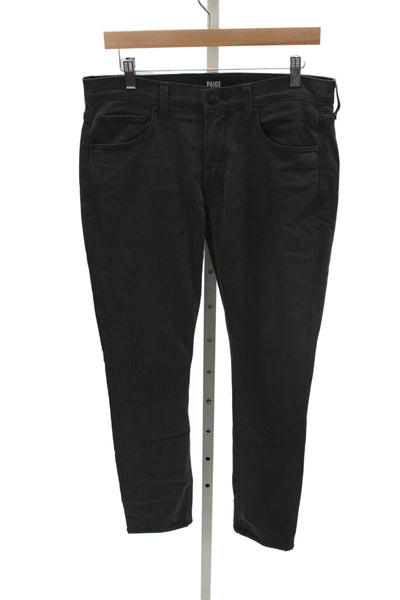 Paige Mens Black Skinny Jeans Cotton High Rise Size 31