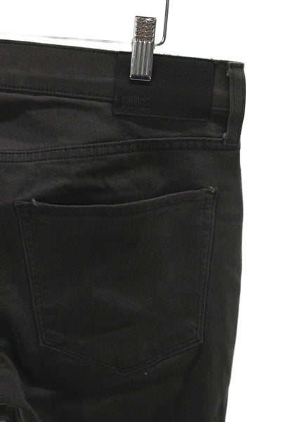 Paige Mens Black Skinny Jeans Cotton High Rise Size 31