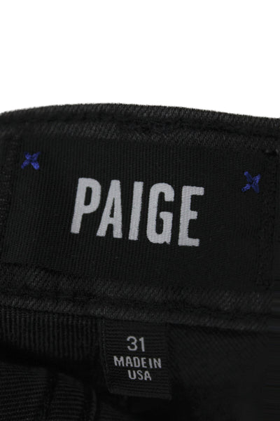 Paige Mens Black Skinny Jeans Cotton High Rise Size 31